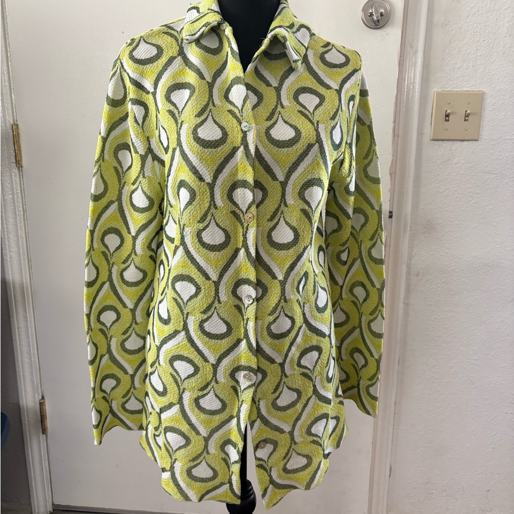 Zara Lime and White Textured Knit